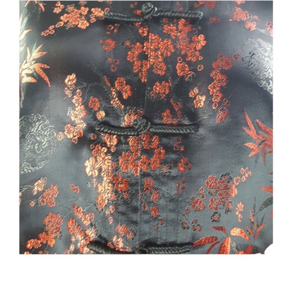 Fine Chinese Tops Women sz 12  Asian Oriental Silk Long Sleeves Jacket Blazer - Picture 4 of 8